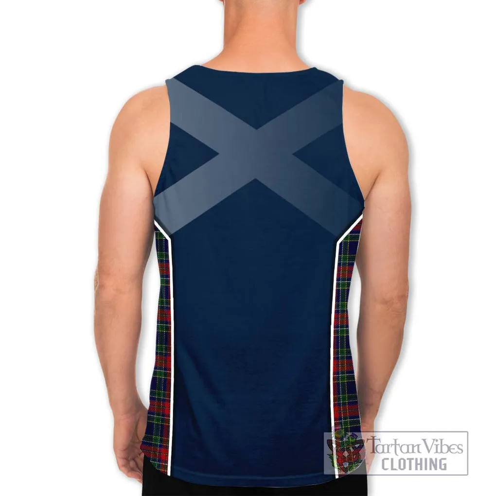 Allison Red Tartan Men's Tank Top with Family Crest and Lion Rampant Vibes Sport Style