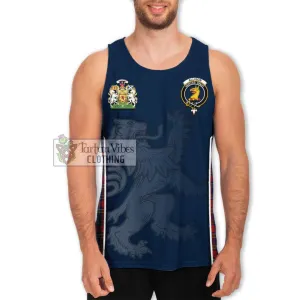 Allison Red Tartan Men's Tank Top with Family Crest and Lion Rampant Vibes Sport Style