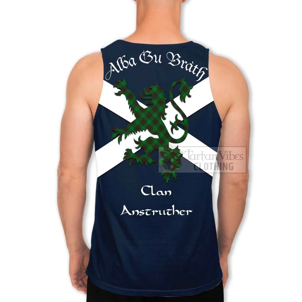 Anstruther Tartan Lion Rampant Men's Tank Top  Proudly Display Your Heritage with Alba Gu Brath and Clan Name