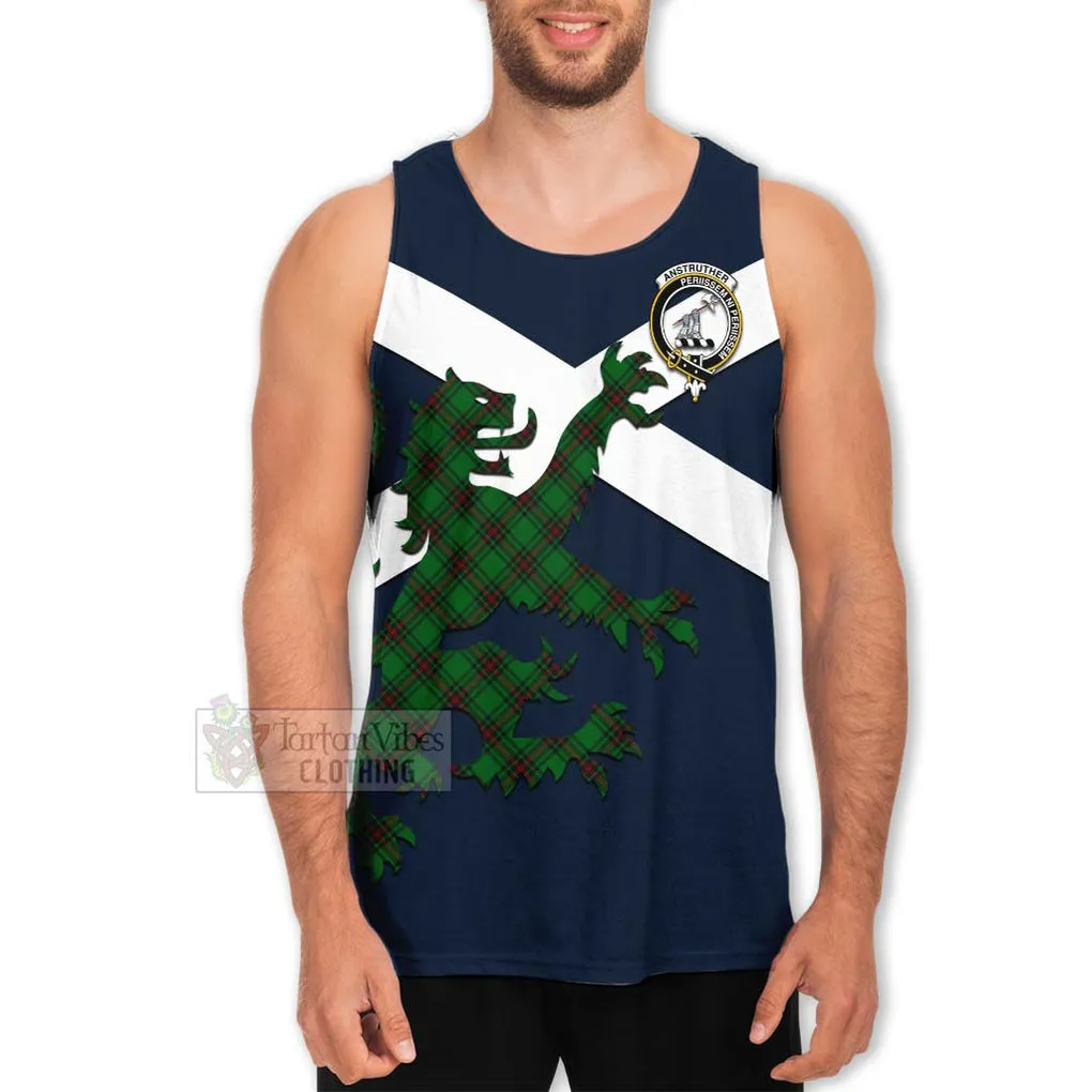 Anstruther Tartan Lion Rampant Men's Tank Top  Proudly Display Your Heritage with Alba Gu Brath and Clan Name