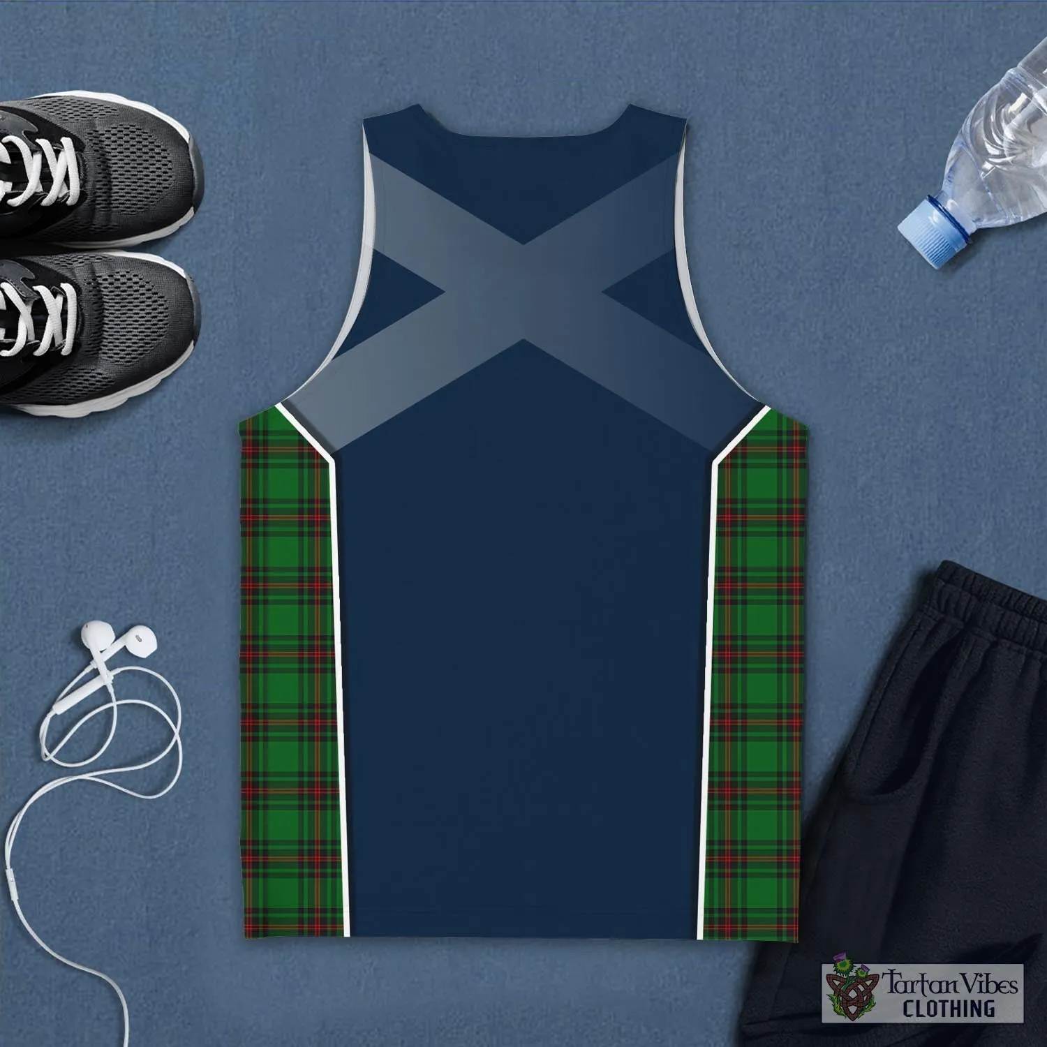 Anstruther Tartan Men's Tanks Top with Family Crest and Scottish Thistle Vibes Sport Style