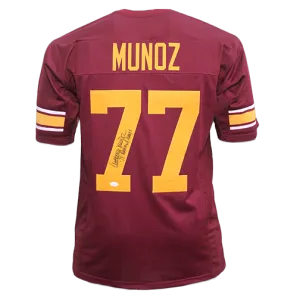 Anthony Munoz Autographed College Style Football Jersey Maroon (JSA)