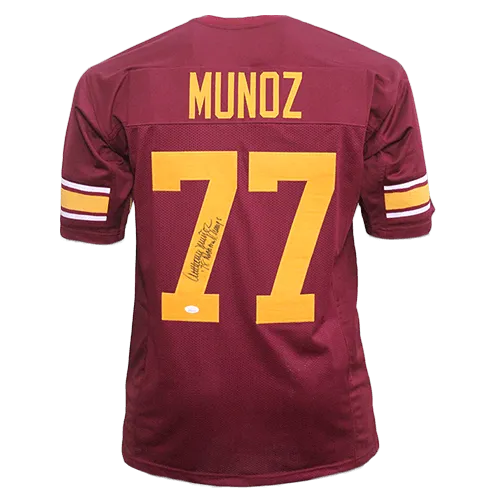 Anthony Munoz Autographed College Style Football Jersey Maroon (JSA)