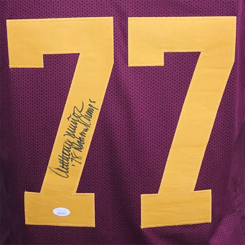 Anthony Munoz Autographed College Style Football Jersey Maroon (JSA)