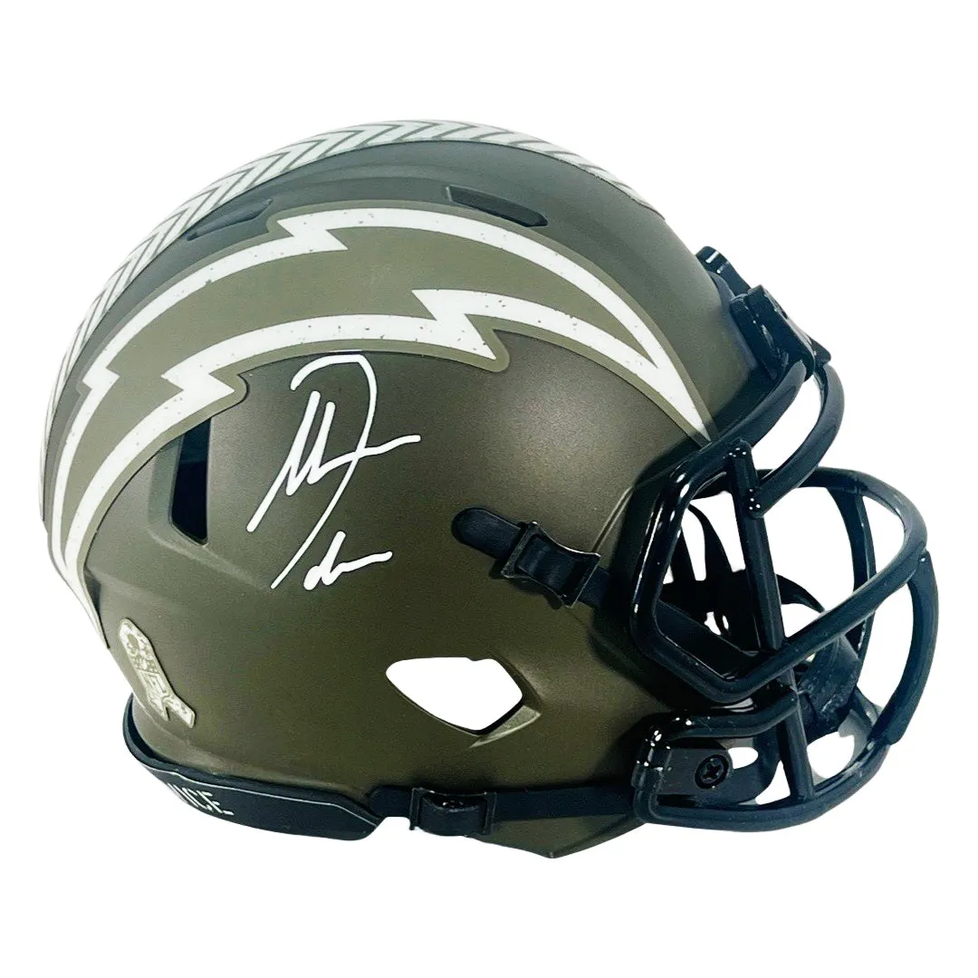 Antonio Gates Signed Los Angeles Chargers Salute to Service Speed Mini Football Helmet (Beckett)