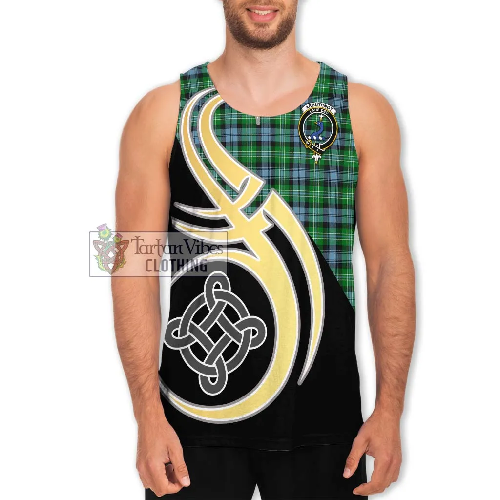 Arbuthnot Ancient Tartan Men's Tank Top with Family Crest and Celtic Symbol Style