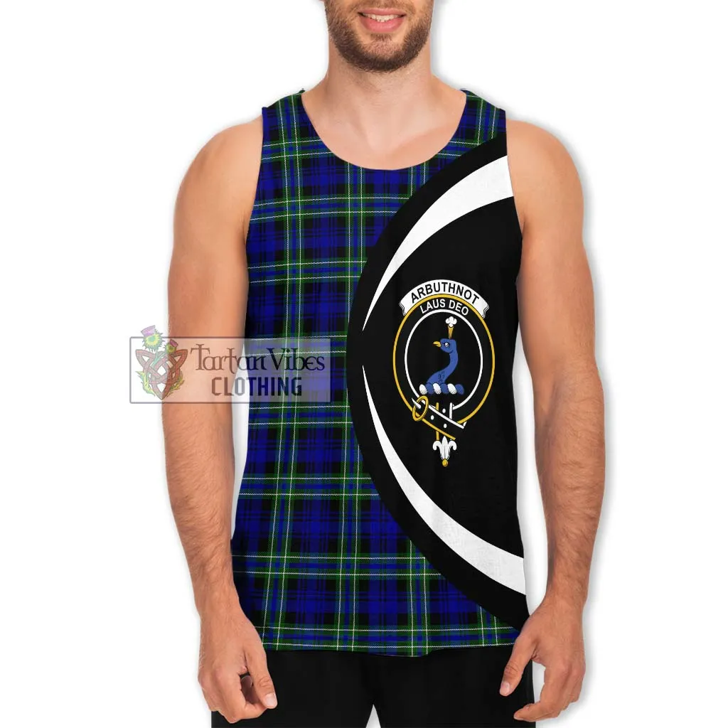 Arbuthnot Modern Tartan Men's Tank Top with Family Crest Circle Style