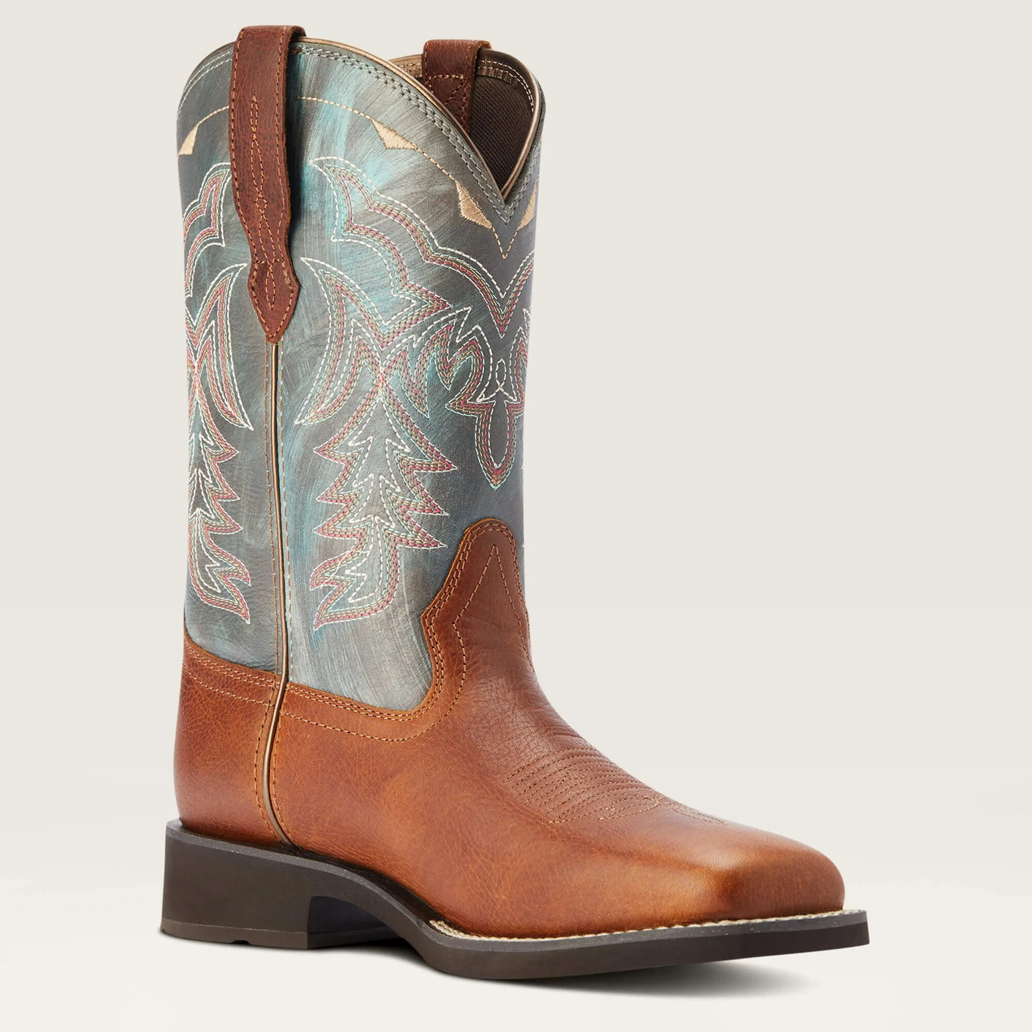 Ariat Women's Delilah Brown and Teal Square Toe Boots