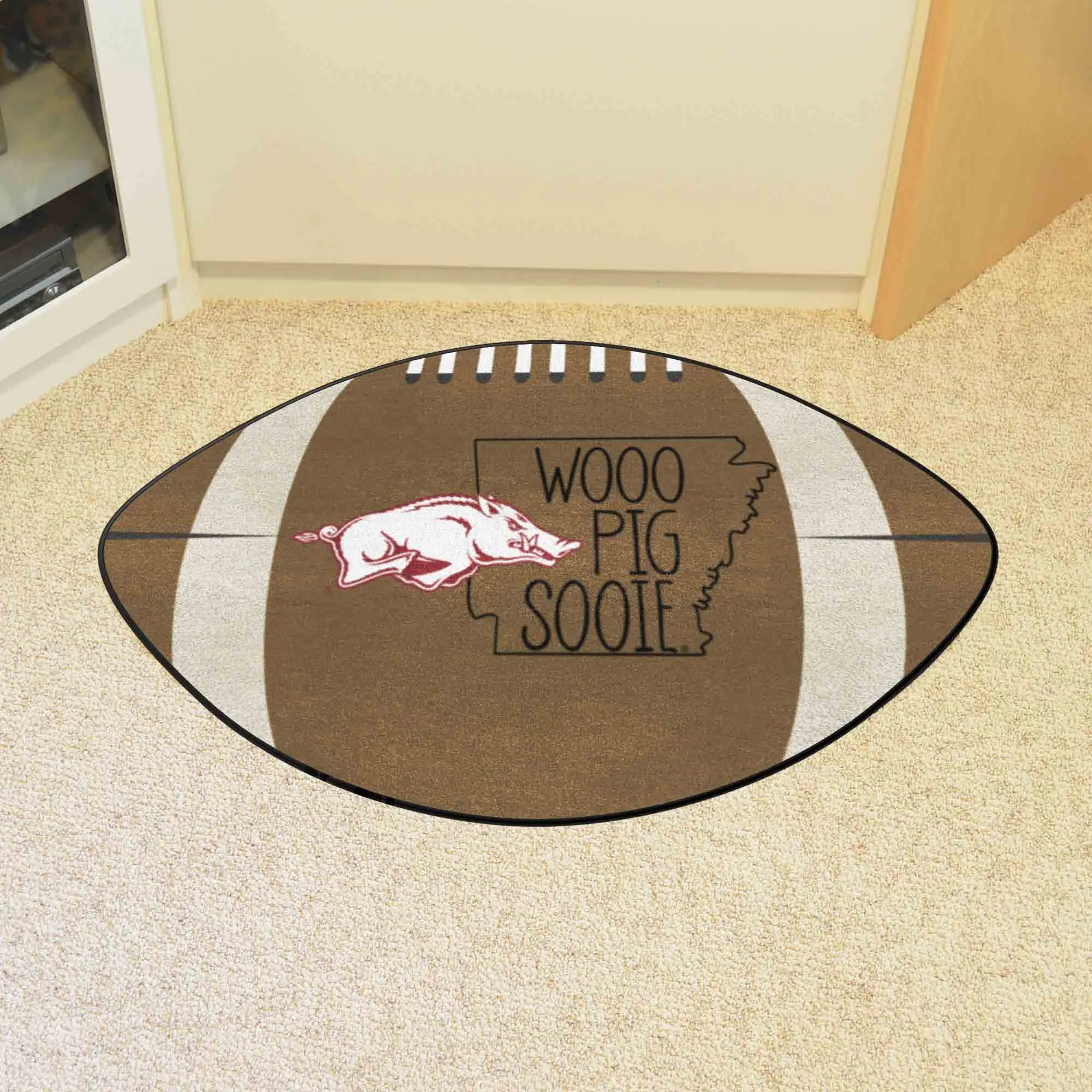 Arkansas Razorbacks Southern Style Football Rug - 20.5in. x 32.5in.