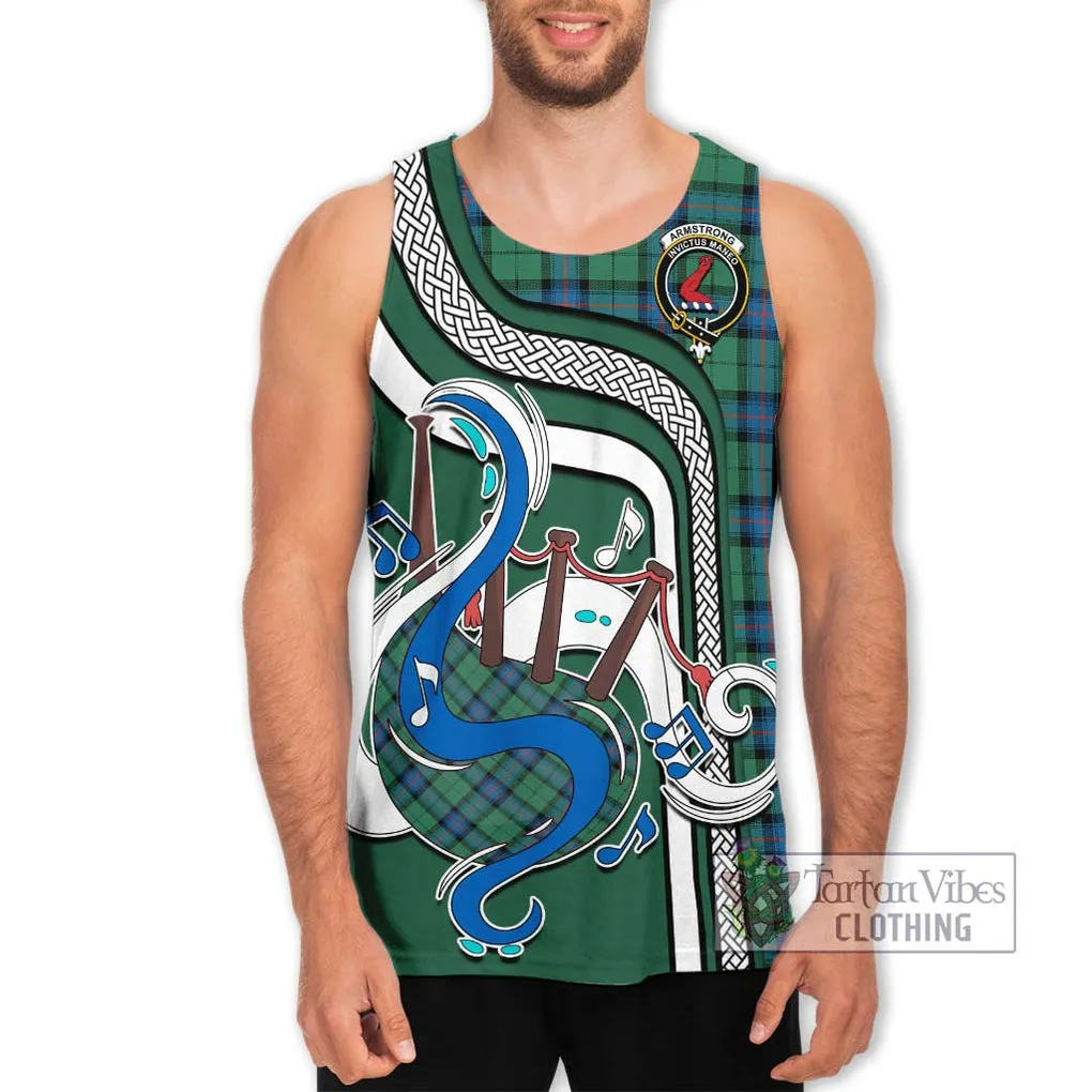 Armstrong Ancient Tartan Men's Tank Top with Epic Bagpipe Style