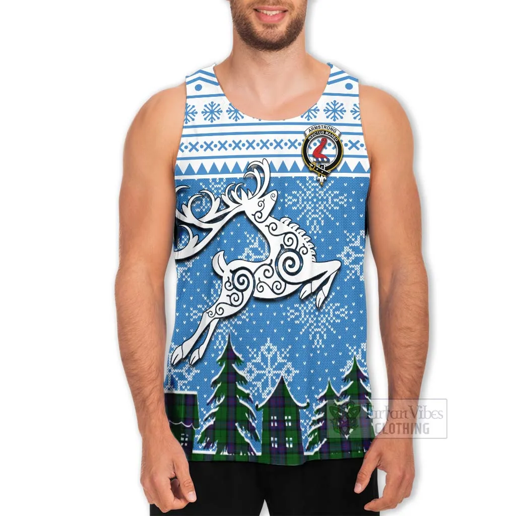 Armstrong Clan Christmas Men's Tank Top Celtic Reindeer Style