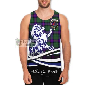 Armstrong Modern Tartan Men's Tank Top with Alba Gu Brath Regal Lion Emblem