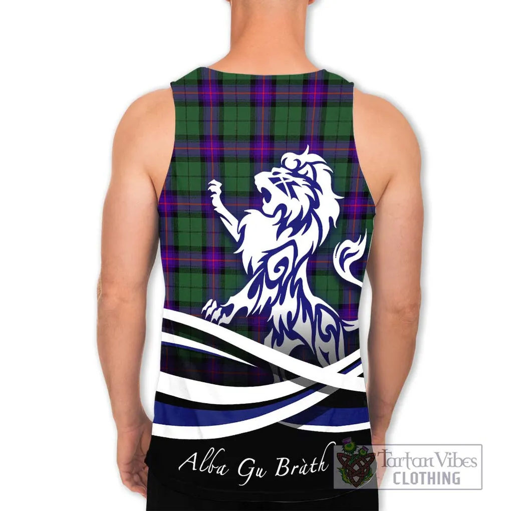 Armstrong Modern Tartan Men's Tank Top with Alba Gu Brath Regal Lion Emblem