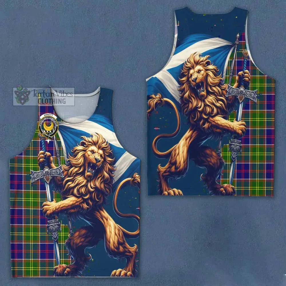 Arnott Tartan Family Crest Men's Tank Top with Scottish Majestic Lion