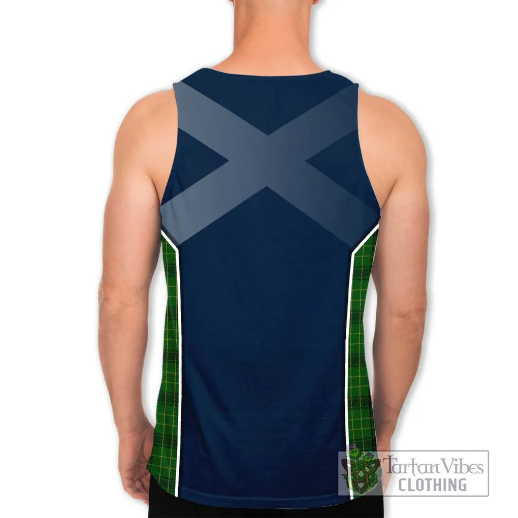 Arthur Highland Tartan Men's Tank Top with Family Crest and Lion Rampant Vibes Sport Style