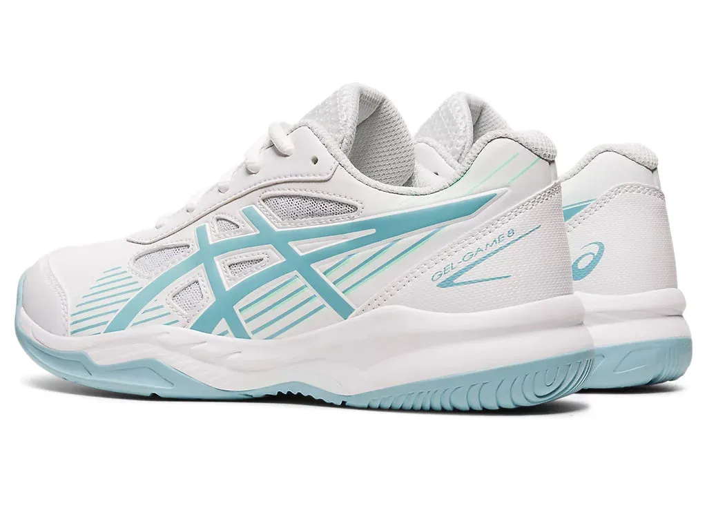 Asics Gel Game 8 GS White-Smoke Blue Junior Tennis shoes