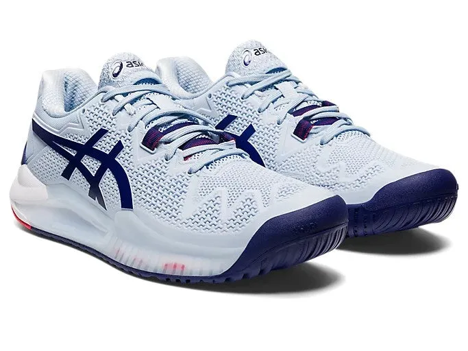 Asics Gel Resolution 8 D (Wide) Women's Tennis Shoes Soft Sky/Dive Blue