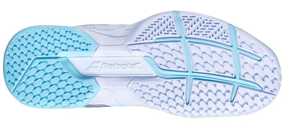 Babolat Propulse Blast White-Blue Stream All Court Tennis Women's Shoes 31S20447 Sample