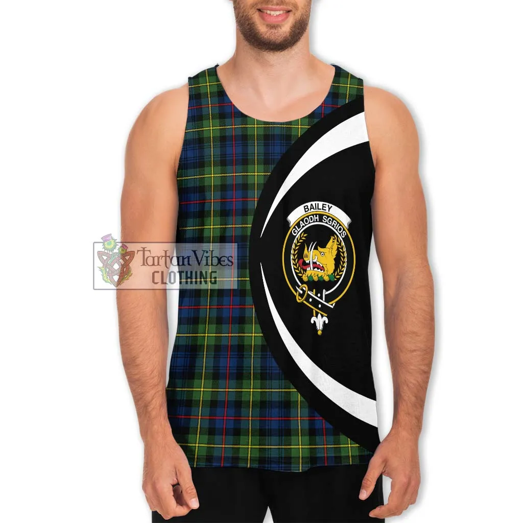 Bailey Modern Tartan Men's Tank Top with Family Crest Circle Style