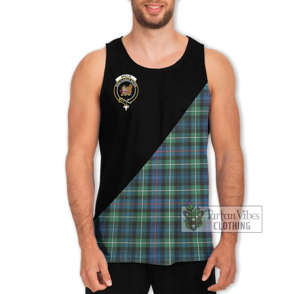 Baillie Ancient Tartan Men's Tank Top with Family Crest and Military Logo Style