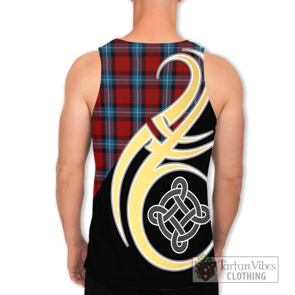 Baillie of Polkemmet Red Tartan Men's Tank Top with Family Crest and Celtic Symbol Style