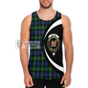 Baillie Tartan Men's Tank Top with Family Crest Circle Style