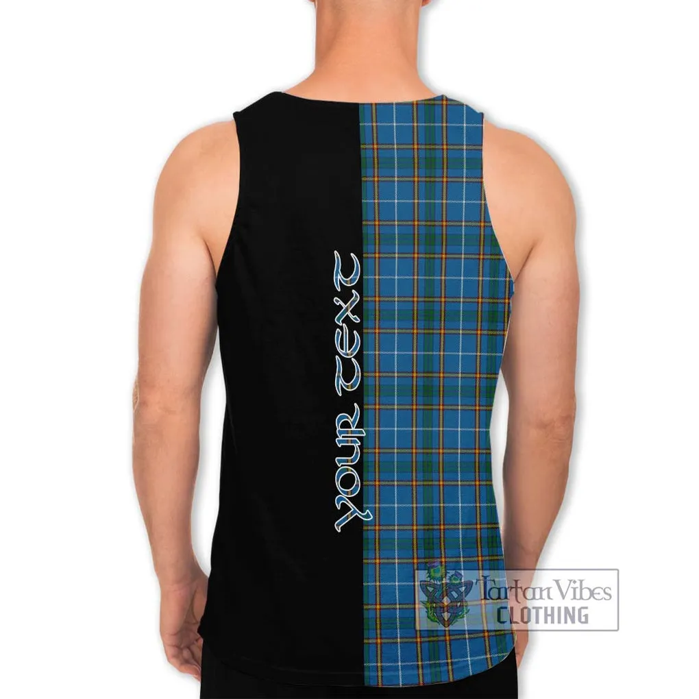 Bain Tartan Men's Tank Top with Family Crest and Half Of Me Style