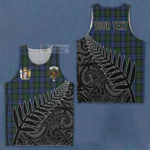 Baird Crest Tartan Men's Tank Top with New Zealand Silver Fern Half Style