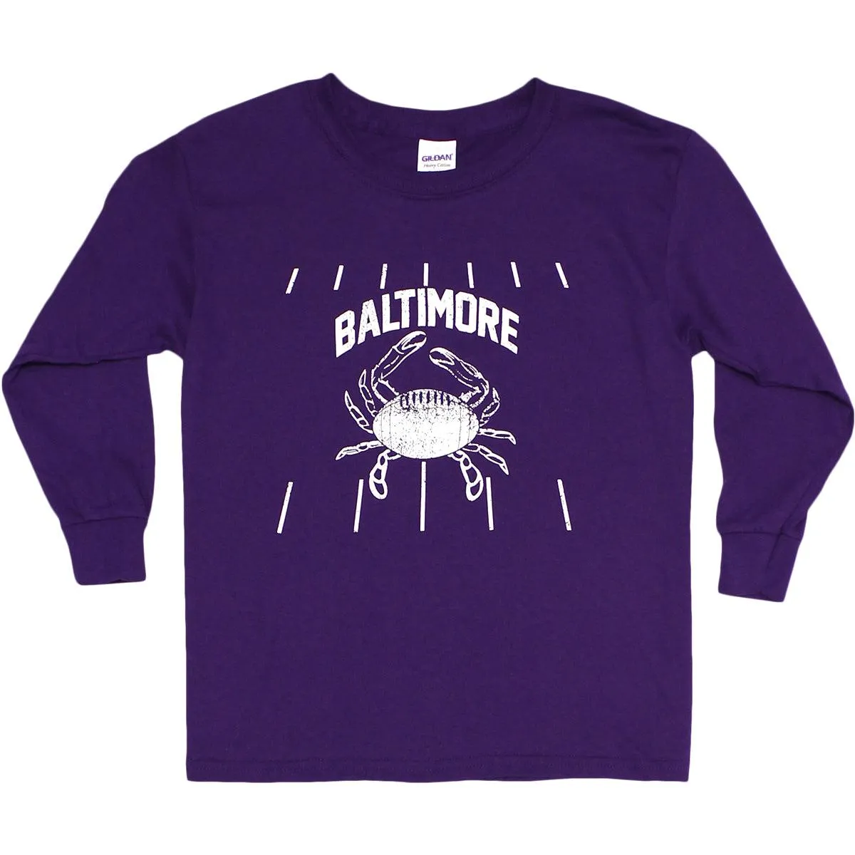 Baltimore Football Crab (Purple) / *Youth* Long Sleeve Shirt