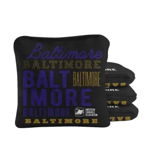 Baltimore Football Vintage Gameday Synergy Pro Cornhole Bags