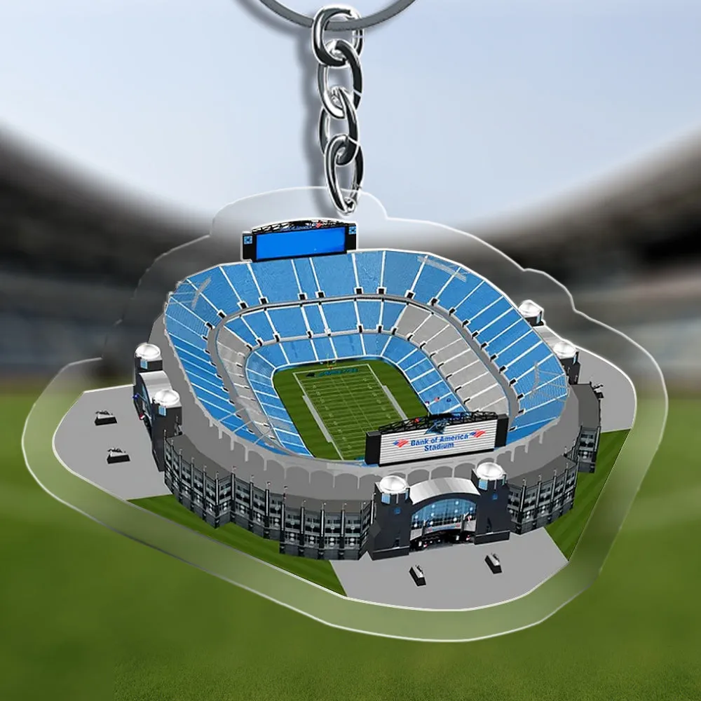 Bank of America Stadium Gifts For Football Fan Acrylic Keychain American Football Field Carolina Panthers