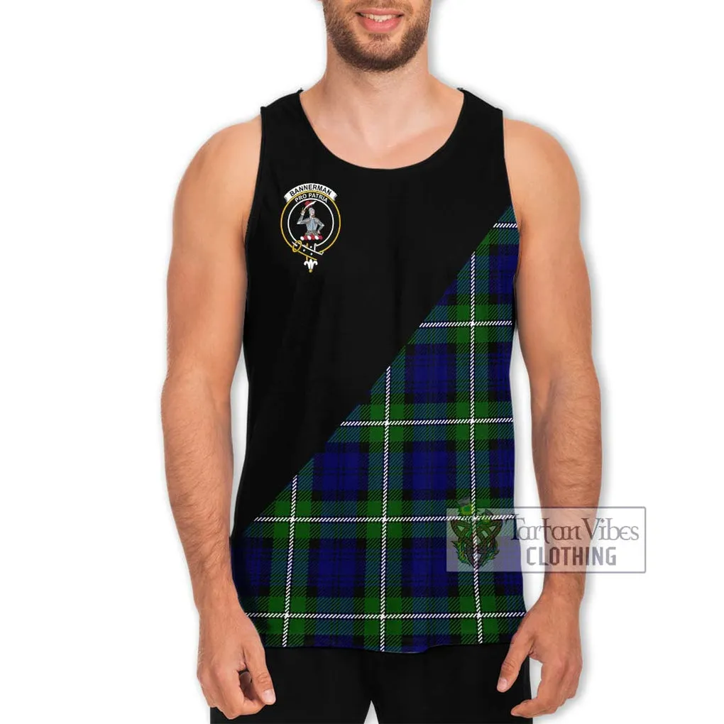 Bannerman Tartan Men's Tank Top with Family Crest and Military Logo Style