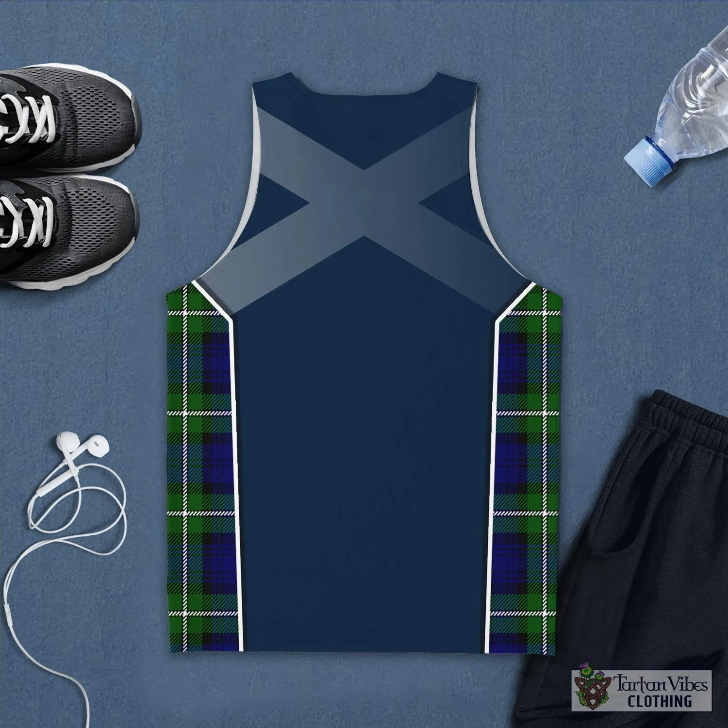 Bannerman Tartan Men's Tanks Top with Family Crest and Scottish Thistle Vibes Sport Style