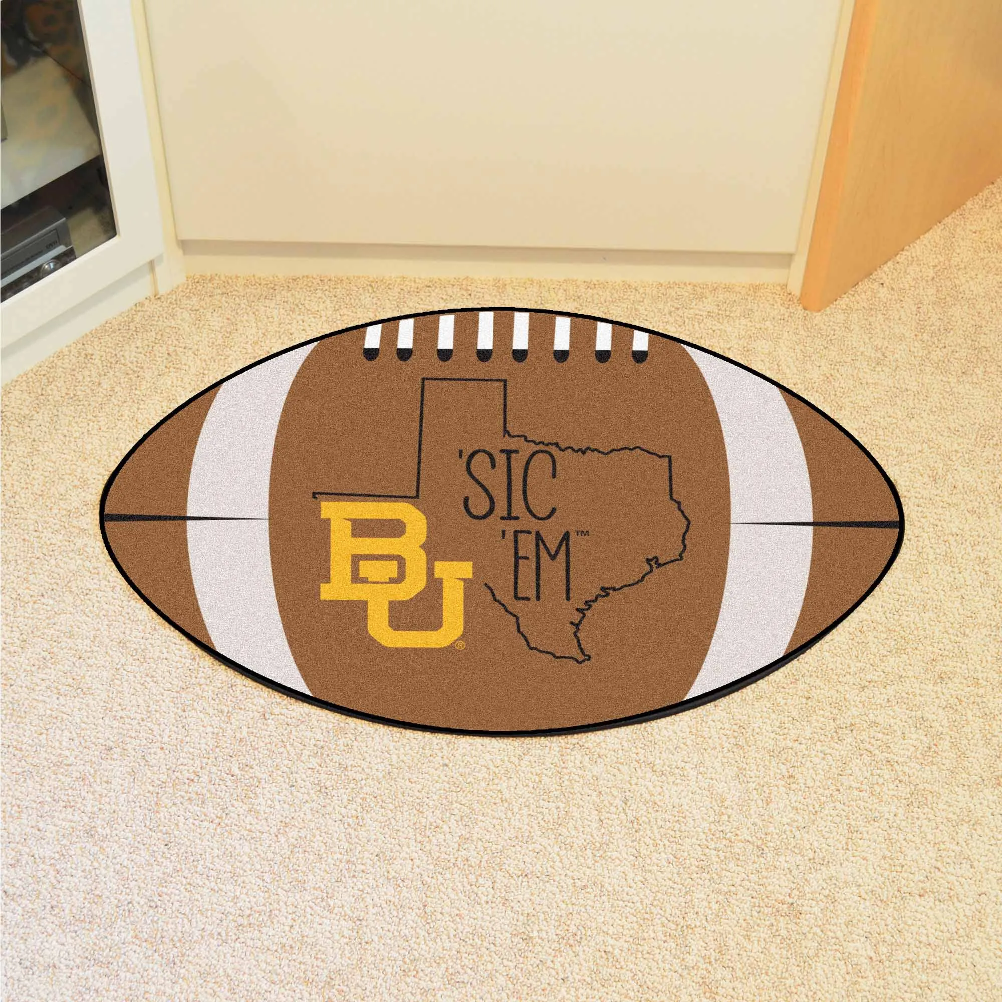 Baylor Bears Southern Style Football Rug - 20.5in. x 32.5in.