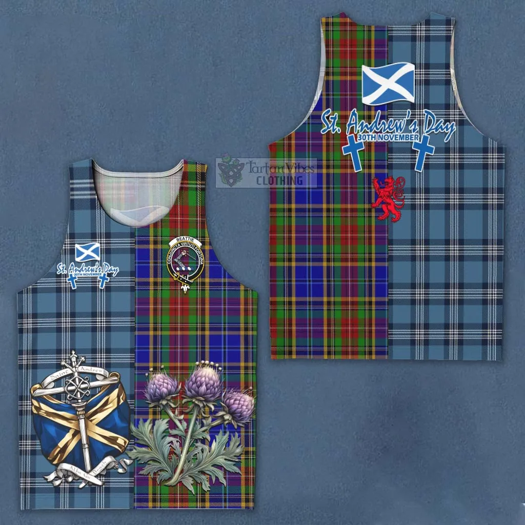 Beattie (Beatty) Tartan Men's Tank Top Happy St. Andrew's Day Half Tartan Style