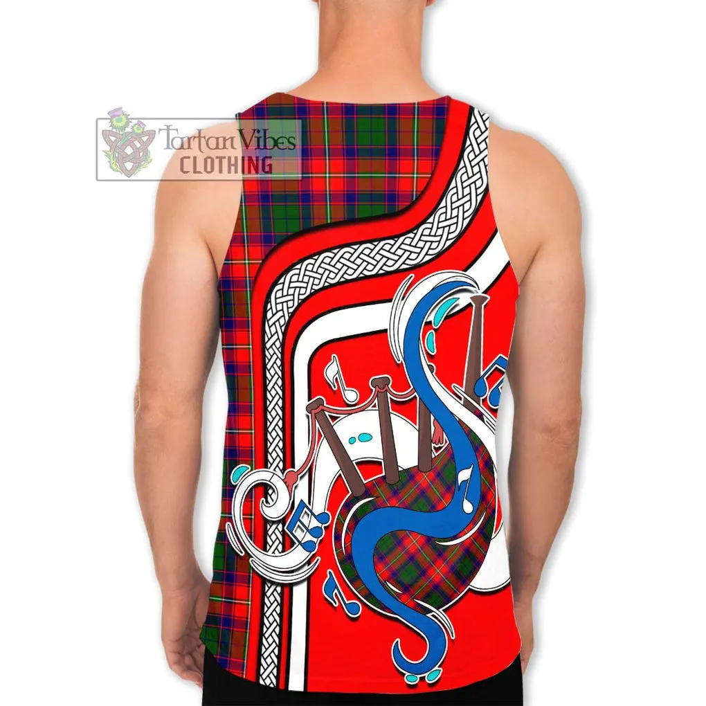 Belshes Tartan Men's Tank Top with Epic Bagpipe Style