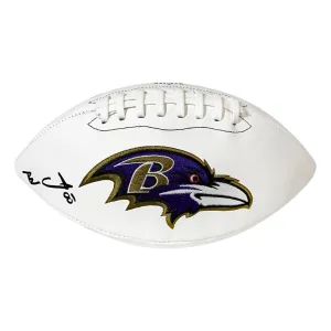 Ben Coates Signed Baltimore Ravens Official NFL Team Logo White Football (Beckett)