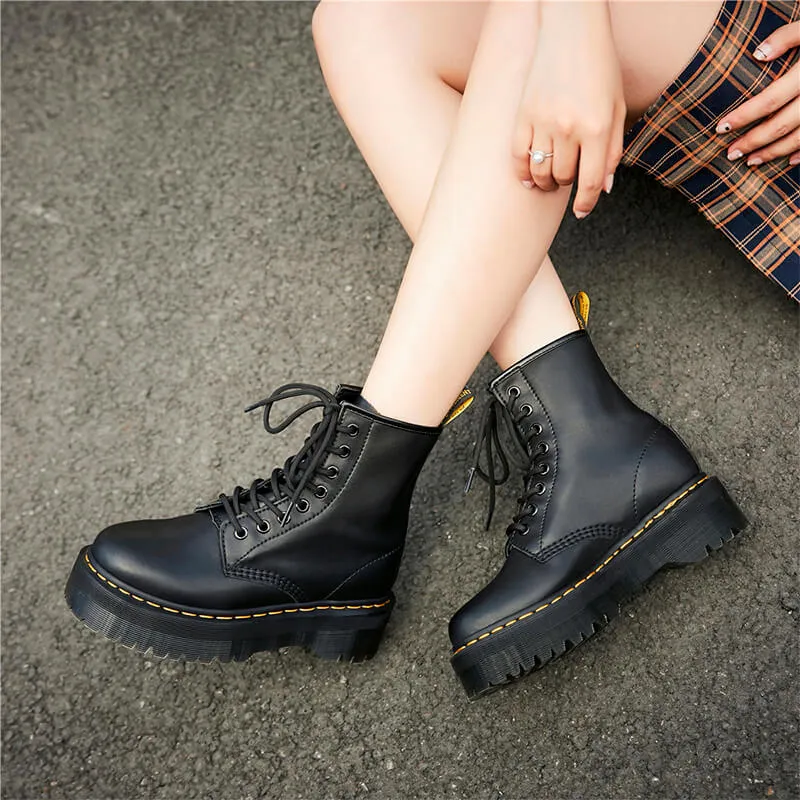 benpaolv 5cm Platform Martens Boots 8 Hole High