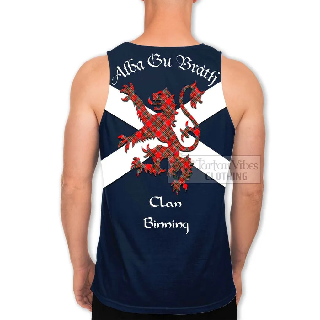 Binning Tartan Lion Rampant Men's Tank Top  Proudly Display Your Heritage with Alba Gu Brath and Clan Name