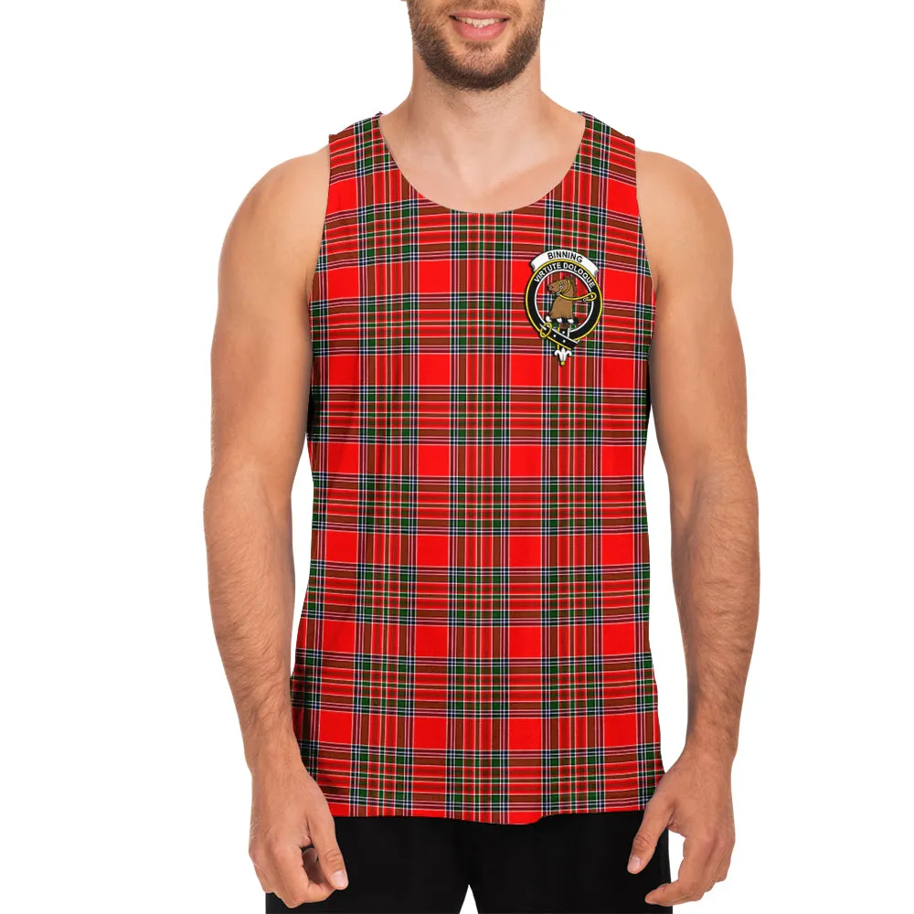 Binning Tartan Mens Tank Top with Family Crest