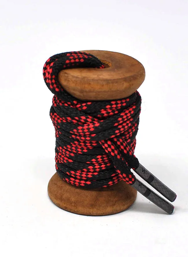 Black & Red Classic Round Golf Laces