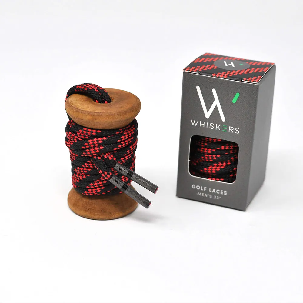 Black & Red Classic Round Golf Laces