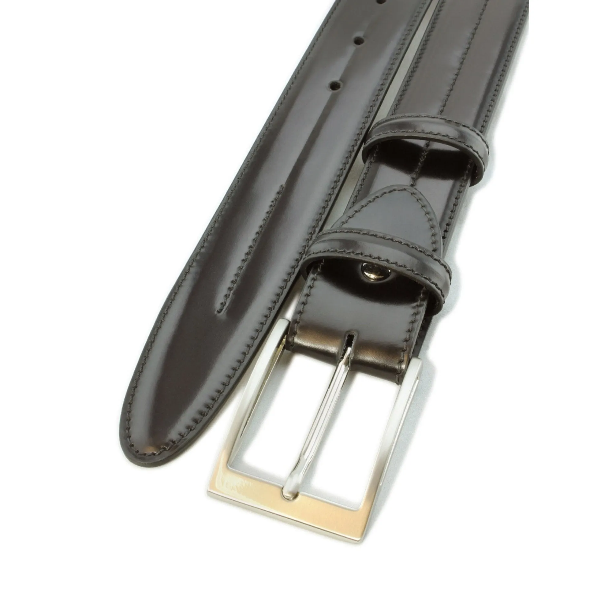 Black moulded cordovan belt