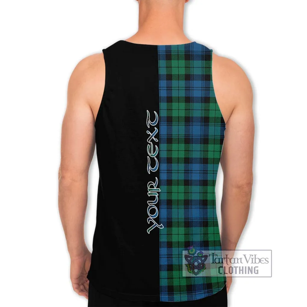 Black Watch Ancient Tartan Men's Tank Top with Family Crest and Half Of Me Style