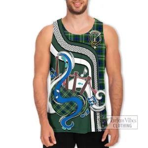 Blackadder Tartan Men's Tank Top with Epic Bagpipe Style