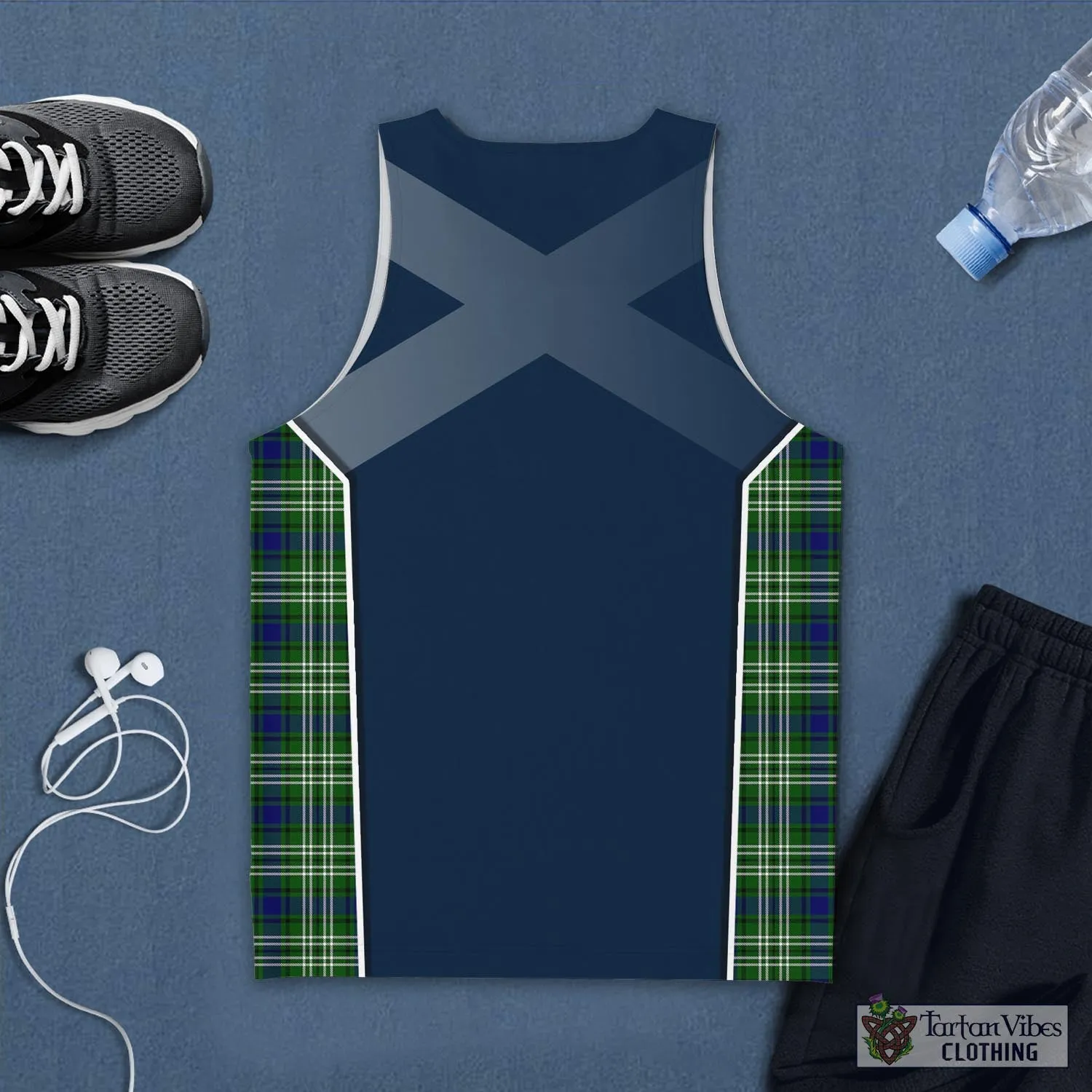 Blackadder Tartan Men's Tanks Top with Family Crest and Scottish Thistle Vibes Sport Style