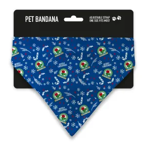 Blackburn Rovers Christmas Pattern Pet Bandana