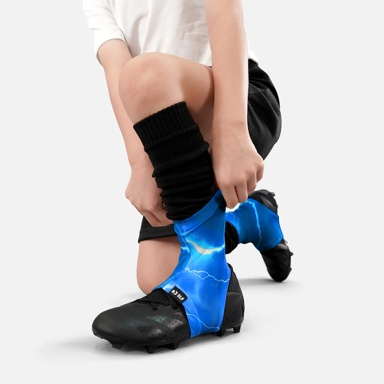 Blue Lightning Kids Spats / Cleat Covers