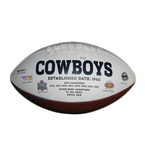 Bob Lilly Dallas Cowboys Autographed Full Size Logo Football (JSA) HOF Inscription Included