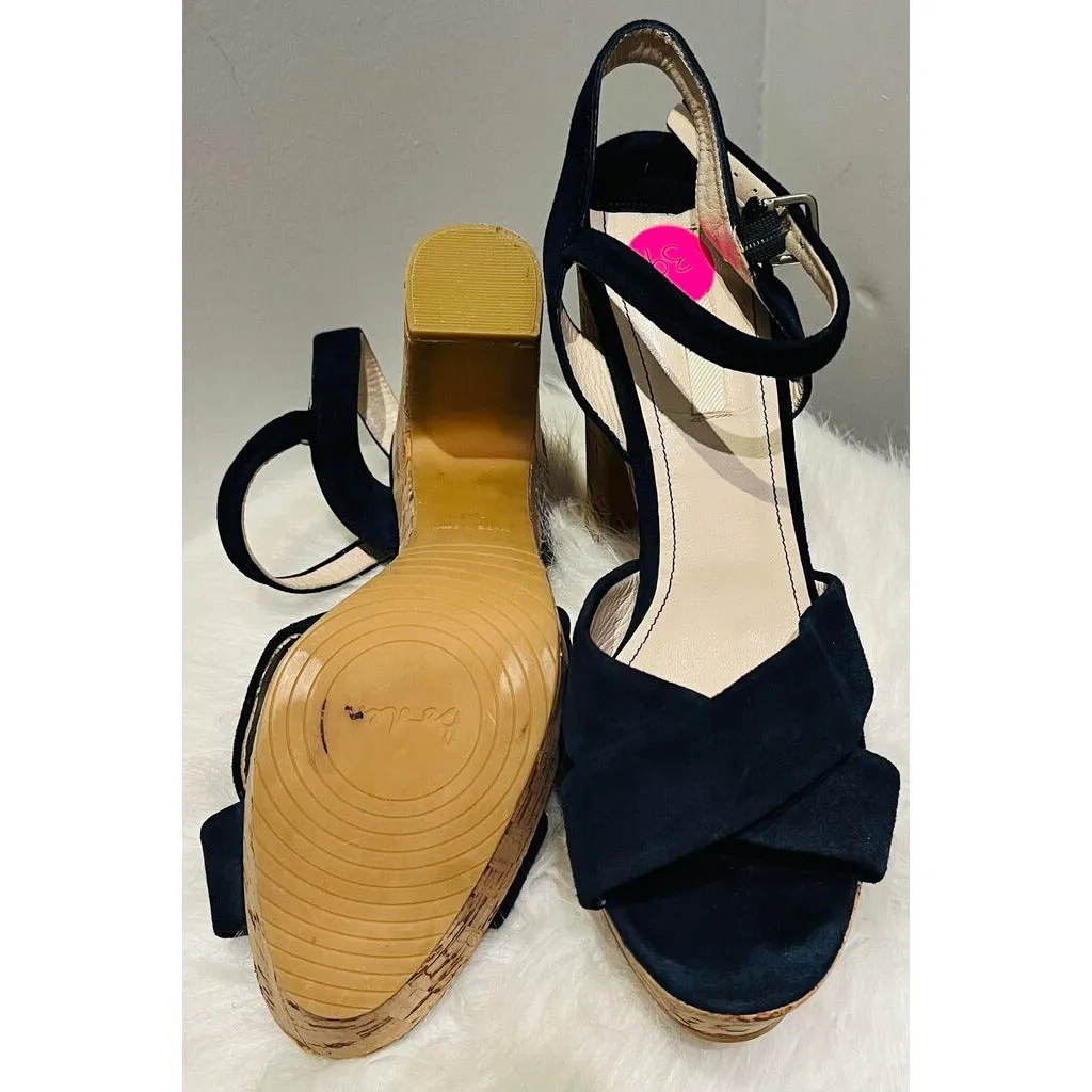 Boden Heeled Platform Suede Sandals - Size 39